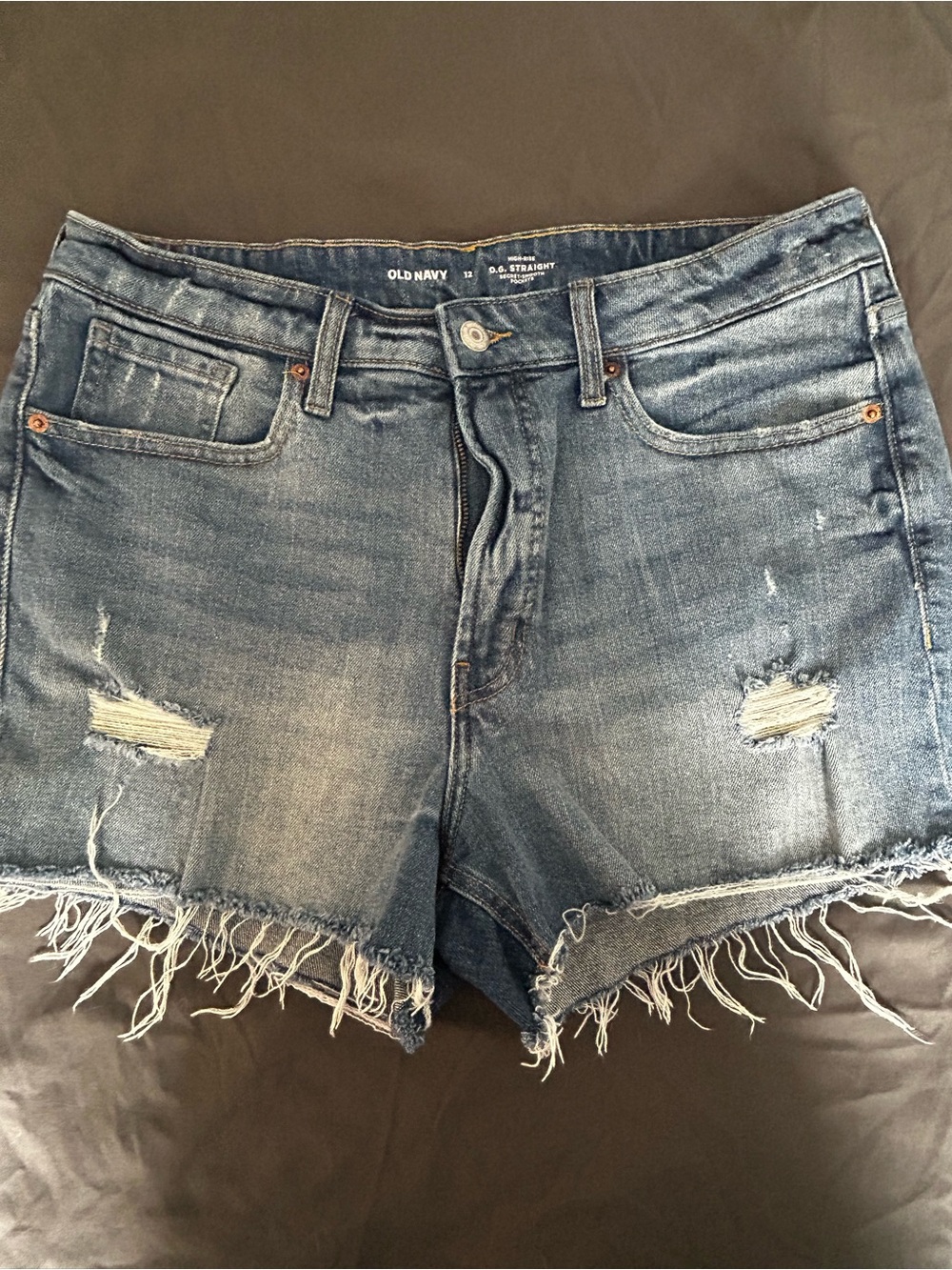 Old Navy Frayed Distressed Denim Shorts - Blue Wash